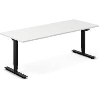 Office h&aelig;ve-s&aelig;nkebord 200x80cm hvid med sort stel