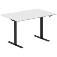 Office hæve-sænkebord 120x80cm lysgrå med sort stel