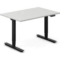 Office h&aelig;ve-s&aelig;nkebord 120x80cm lysgr&aring; med sort stel