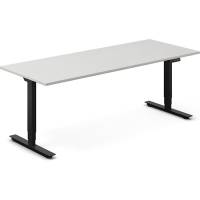 Office hæve-sænkebord 180x80cm lysgrå med sort stel