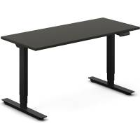 Office hæve-sænkebord 140x60cm antracit med sort stel