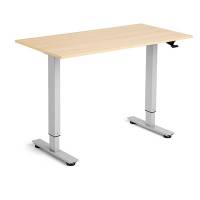 Flexidesk hæve-sænke bord 120x60cm eg med sølv stel