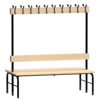 Garderobe b&aelig;nkstativ dobbelsidet 1500mm birk laminat