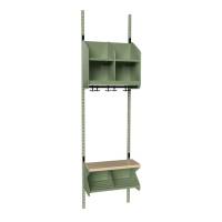 BST garderobe startsektion model C med 2 pladser 500mm grøn
