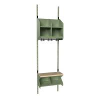 BST garderobe startsektion model C med 2 pladser 500mm gr&oslash;n