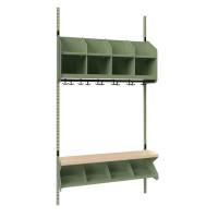 BST garderobe startsektion model C med 4 pladser 1000mm grøn