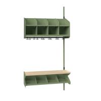 BST garderobe p&aring;bygningssektion model C 4 pladser 1000mm gr&oslash;n