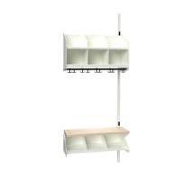 BST garderobe p&aring;bygningssektion model C 3 pladser 750mm hvid