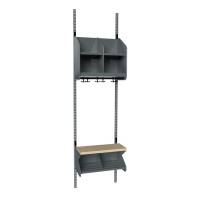 BST garderobe startsektion model C med 2 pladser 500mm m&oslash;rk gr&aring;