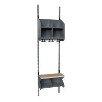 BST garderobe startsektion model C med 2 pladser 500mm m&oslash;rk gr&aring;