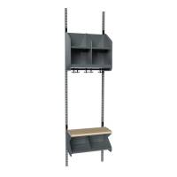 BST garderobe startsektion model C med 2 pladser 500mm m&oslash;rk gr&aring;