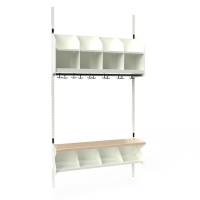 BST garderobe startsektion model C med 4 pladser 1000mm hvid