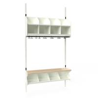 BST garderobe startsektion model C med 4 pladser 1000mm hvid