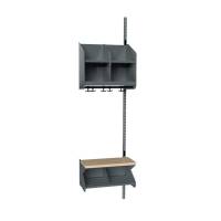 BST garderobe påbygningssektion model C 2 pladser 500mm mørk grå
