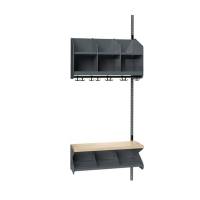 BST garderobe p&aring;bygningssektion model C 3 pladser 750mm m&oslash;rk gr&aring;