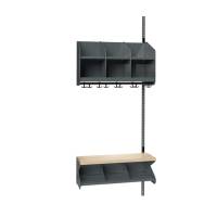 BST garderobe p&aring;bygningssektion model C 3 pladser 750mm m&oslash;rk gr&aring;