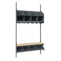 BST garderobe startsektion model C med 4 pladser 1000mm m&oslash;rk gr&aring;
