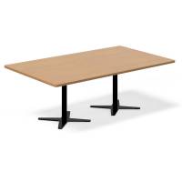 Office konferencebord rektangulært 200x120cm bøg med sort stel