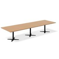 Office konferencebord rektangulært 380x120cm bøg med sort stel