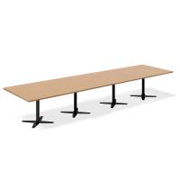 Office konferencebord rektangulært 440x120cm bøg med sort stel