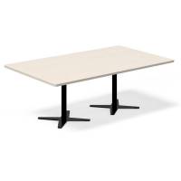 Office konferencebord rektangul&aelig;rt 200x120cm birk med sort stel