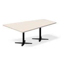 Office konferencebord trapezformet 200x142,5cm Birk med sort stel