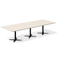 Office konferencebord rektangulært 320x120cm birk med sort stel