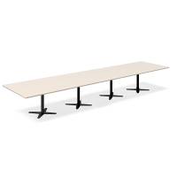 Office konferencebord rektangulært 500x120cm birk med sort stel