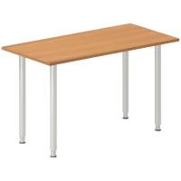 Office skrivebord 120x60cm bøg laminat med alugråt stel