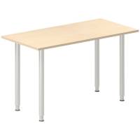 Office skrivebord 120x60cm birk laminat med alugråt stel
