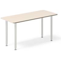 Office skrivebord 140x60cm birk laminat med alugråt stel