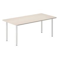 Office skrivebord 180x80cm birk laminat med alugråt stel