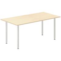 Office skrivebord 180x80cm birk laminat med alugr&aring;t stel