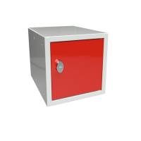 Opbevaringsboks med greb til hængelås 27x27x35cm rød ståldør