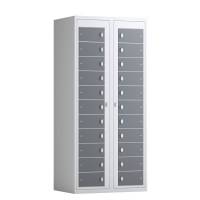 T&oslash;judleveringsskab 2x11 rum med greb til h&aelig;ngel&aring;s, med lige tag og antracitgr&aring; d&oslash;re