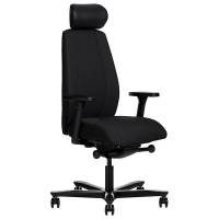 Office kontorstol med arml&aelig;n og nakkest&oslash;tte, sort med sort stel