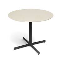 Cruzo konferencebord &Oslash;120cm i birk laminat med sort stel