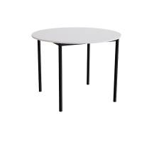 Kantinebord &Oslash;120cm i gr&aring; h&oslash;jtrykslaminat med sort stel, h&oslash;jde 90cm