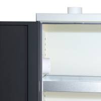 Kemikalieskab SMVH med 4 hylder 1990x1000x435mm, antracit d&oslash;re