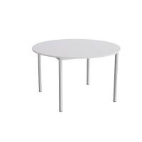 Kantinebord &Oslash;120cm i gr&aring; h&oslash;jtrykslaminat med alugr&aring;t stel, h&oslash;jde 72cm