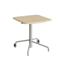 Smile bord 65x65cm i birk laminat med alugr&aring;t stel 