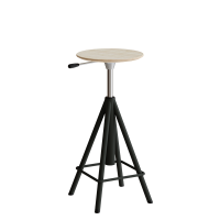 Atlas taburet 600-720mm med gascylinder egelaminat, sorte ben