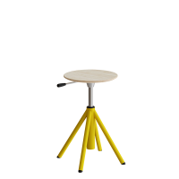 Atlas taburet 430-550mm med gascylinder egelaminat, gule ben