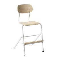 Atlas elevstol justerbar med hvid egelaminat og hvidt stel