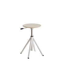 Atlas taburet 430-550mm med gascylinder egelaminat, hvide ben