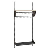 Adde garderobe startsektion model B med 3 pladser 750mm m&oslash;rkgr&aring;
