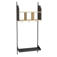 Adde garderobe startsektion model A med 3 rum 750mm mørkgrå
