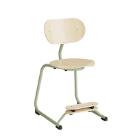 Smile lav elevstol i birk laminat med gr&oslash;nt stel
