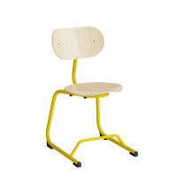 Smile h&oslash;j elevstol i birk laminat med gult stel