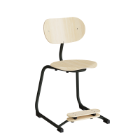 Smile mellem elevstol i birk laminat med sortoliven stel